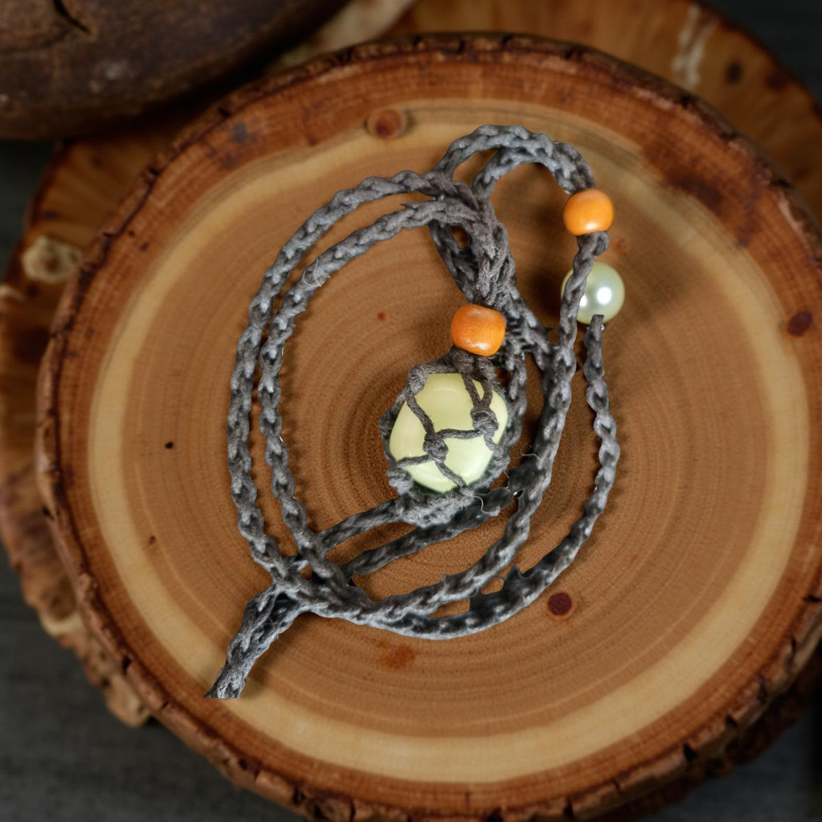 MACRAME CRYSTAL HOLDER NECKLACES