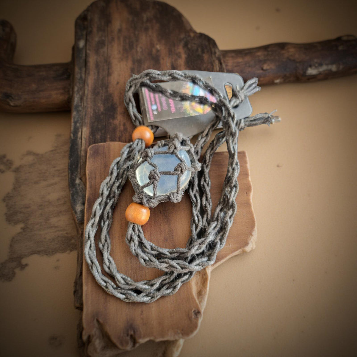 MACRAME CRYSTAL HOLDER NECKLACES