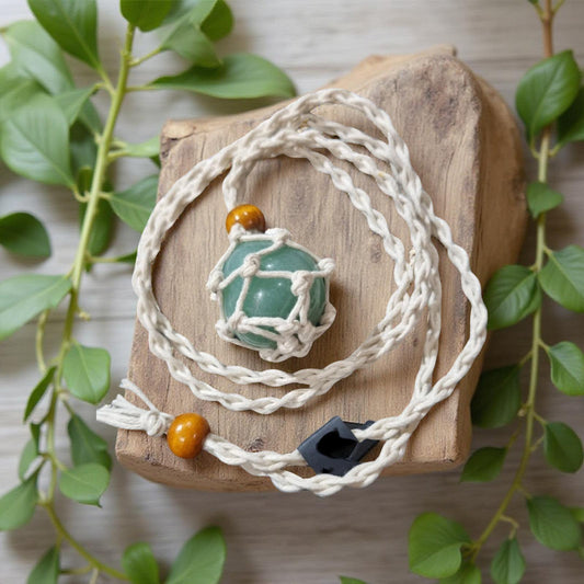 MACRAME CRYSTAL HOLDER NECKLACES